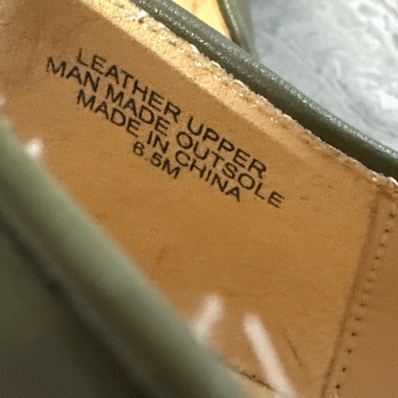 TALBOTS Francesca Zebra Driving Flats Deep Moss Green Nappa Leather 6.5M - Picture 5 of 6